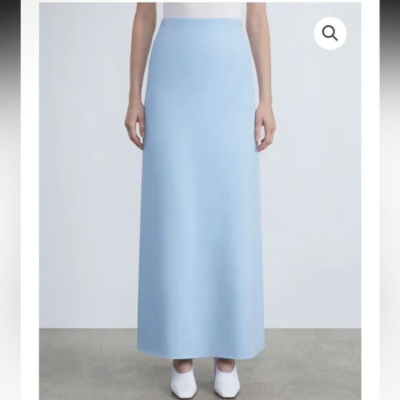 LAFAYETTE 148 | NEW Aerial Blue High Waisted Silk Blend Maxi Skirt Women’s 0 - Picture 4 of 16